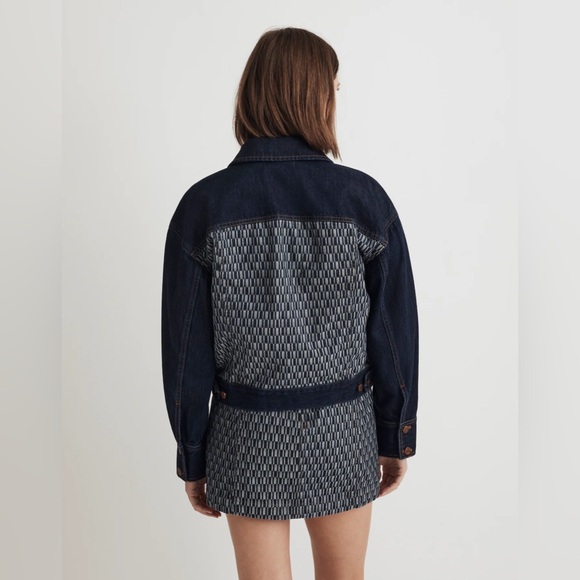 NWT Madewell Striped Denim Cropped Jacket in Genova Wash - Medium - Picture 3 of 12